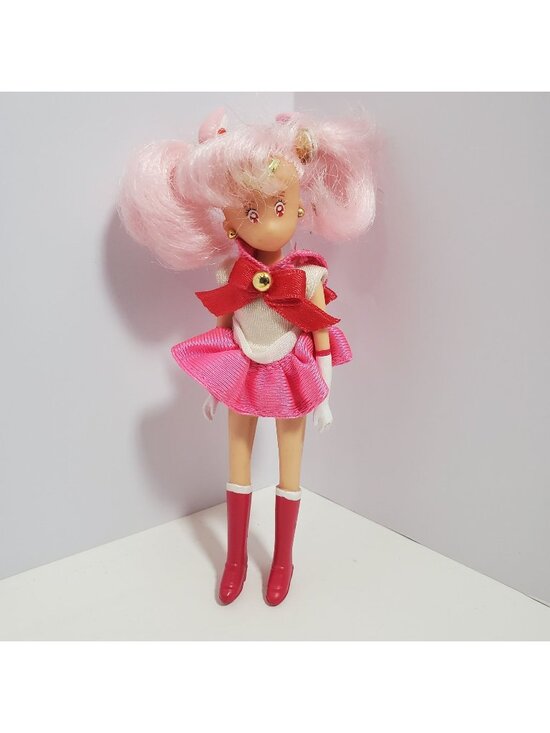 Irwin Other - Chibi Moon 1997 5 Inch Doll Pink Hair Red White Removable Outfit Sailor